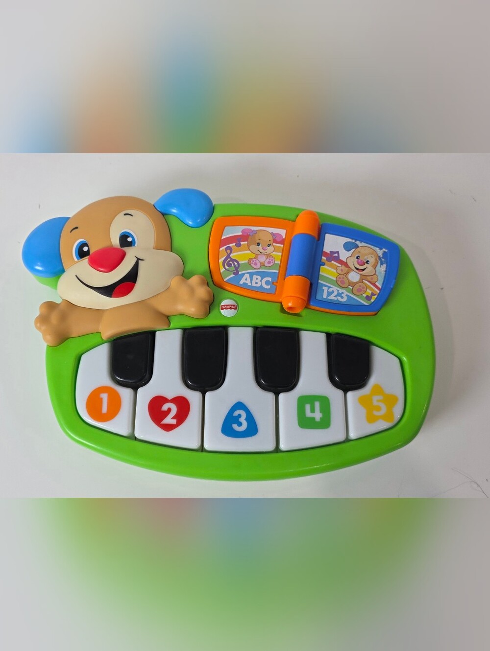 2015 Fisher Price Green Laugh & Learn Puppys Piano Musical Lights Up ABC Numbers